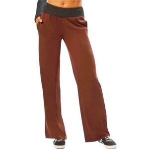 NWT WeWoreWhat REVOLVE Low Rise V-Pant Suiting Twill Ribbed Cacao/Brown - XS